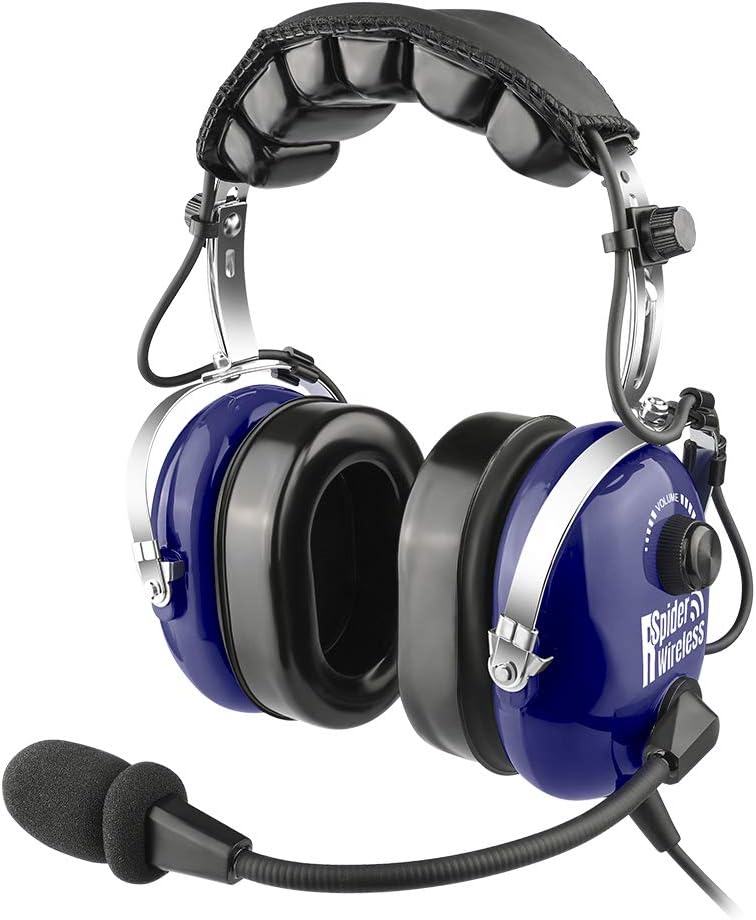 Grey Passive Noise Cancelling Aviation Headset with Carrying Case O532698