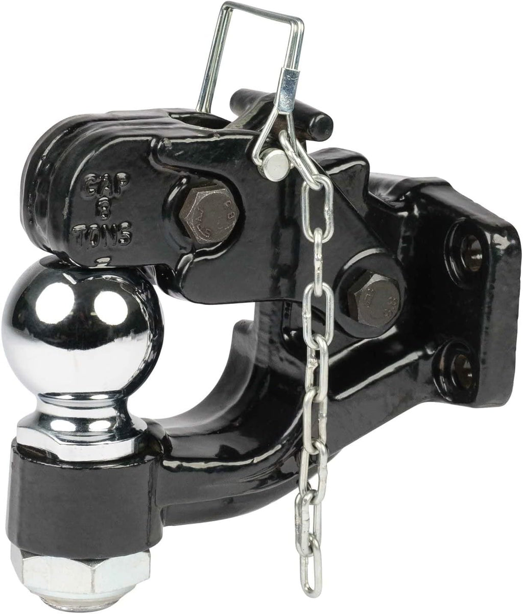 Pintle Hitch with 2-5/16-Inch Trailer Ball, 8 Ton Combination Hitch with Mounting Kit Y213