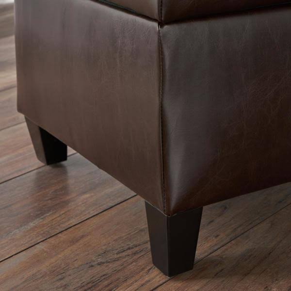 Tufted Brown PU Leather Storage Bench K66564