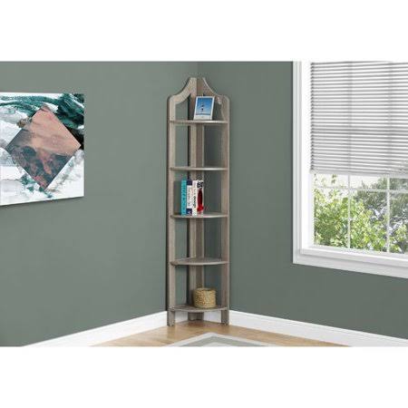 Dark Taupe Corner Bookcase G609125