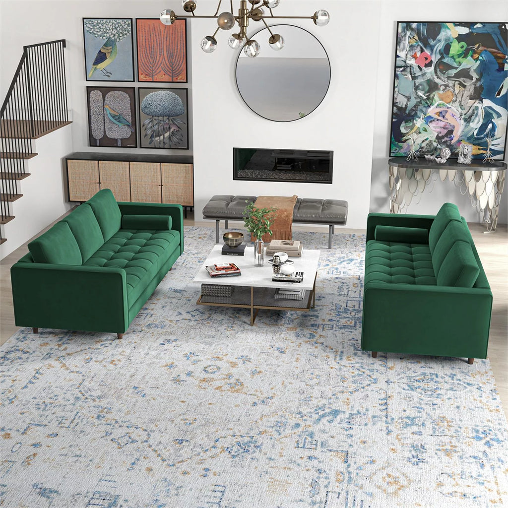 Green Velvet Sofa Set I24636