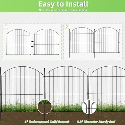 Rustproof Metal Decorative Garden Fence 10 Pack M674680