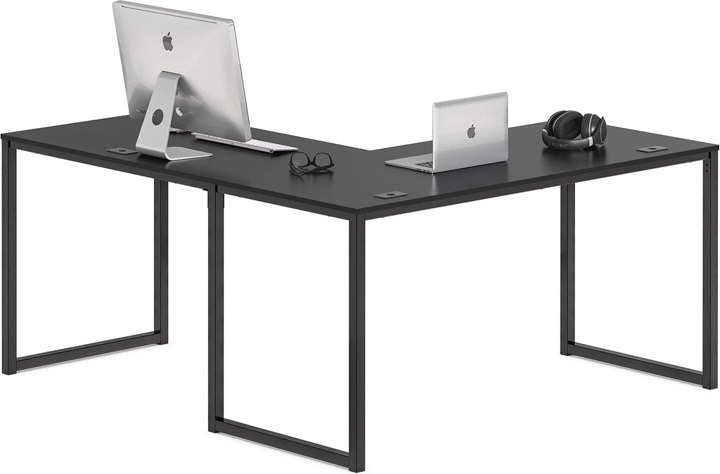 Black L-Shaped Corner Desk V7285