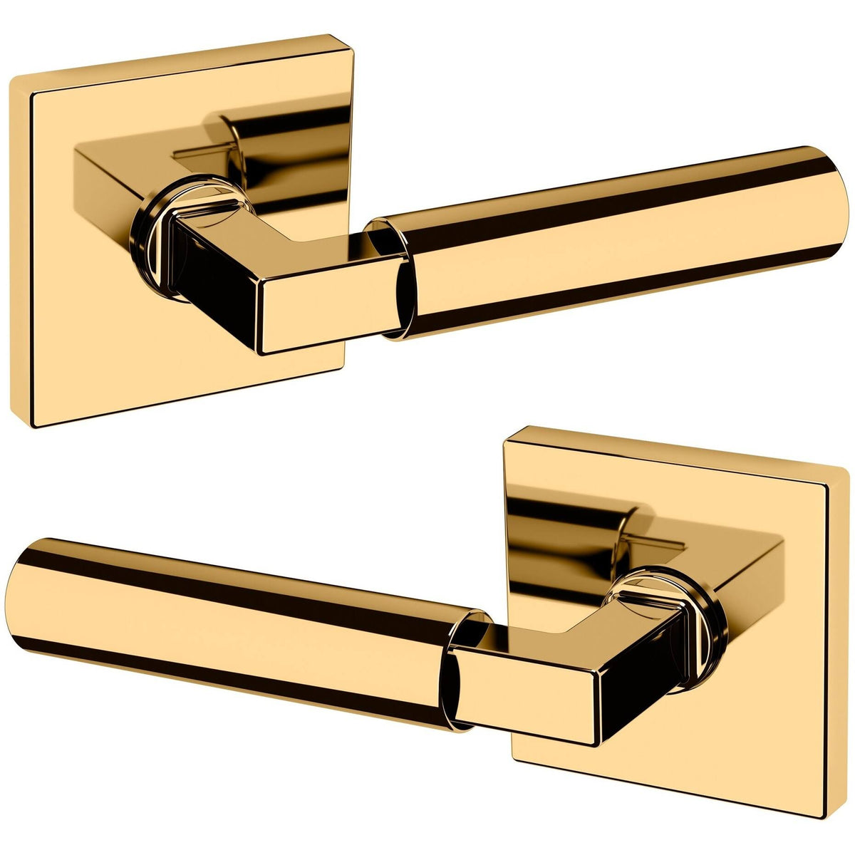 Satin Nickel Passage Door Lever Set with Square Rose H46419