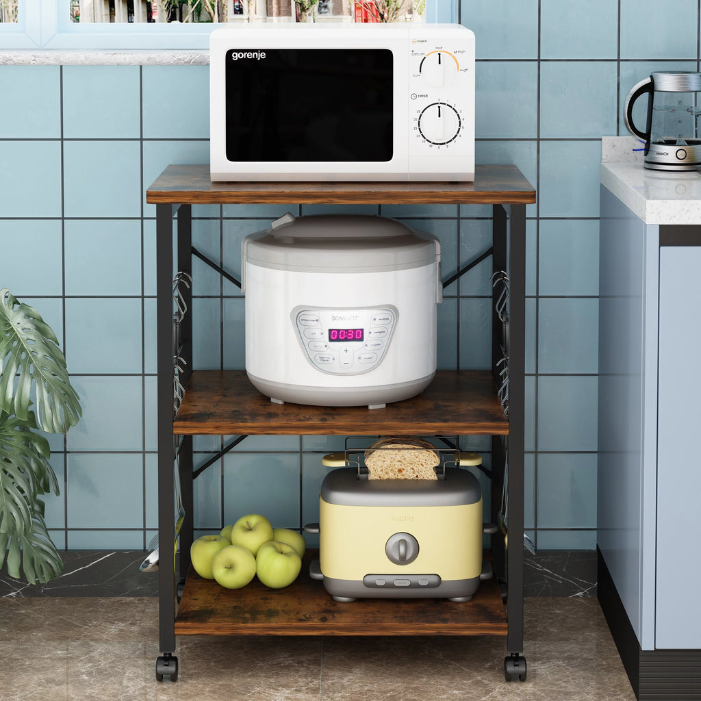 3-Tier Rolling Kitchen Cart with Metal Frame H23912