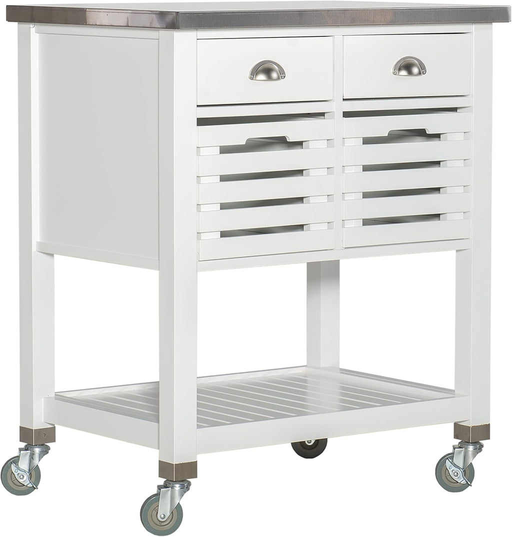White Kitchen Cart V259