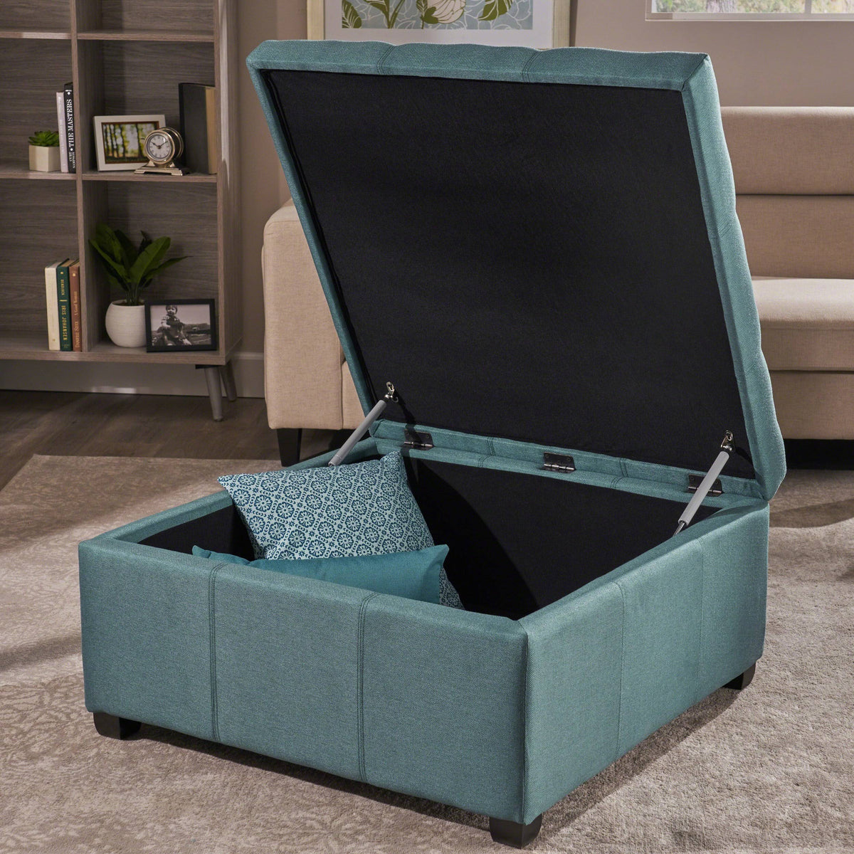 Dark Gray Fabric Storage Ottoman K274059