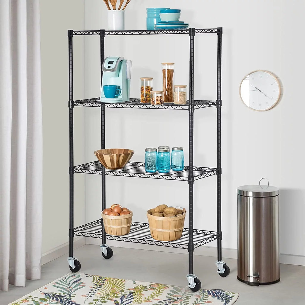 4 Tier Metal Shelving Unit with Wheels Z366