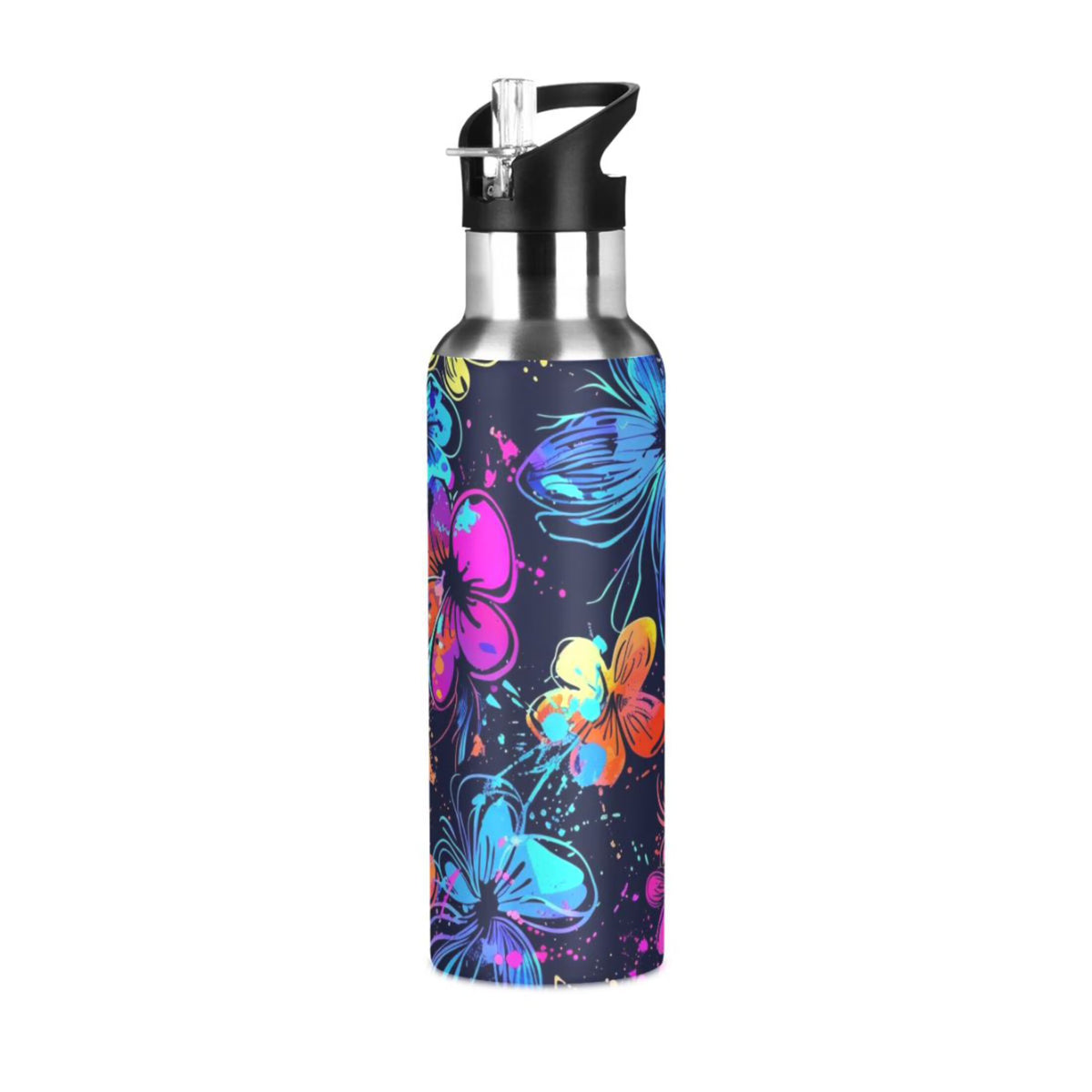 20 oz Insulated Stainless Steel Water Bottle with Straw Lid I722