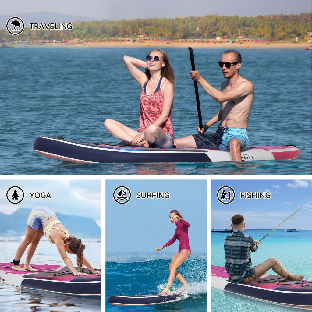 11 Ft Inflatable Stand Up Paddle Board and Sit-on Kayak Set X29344