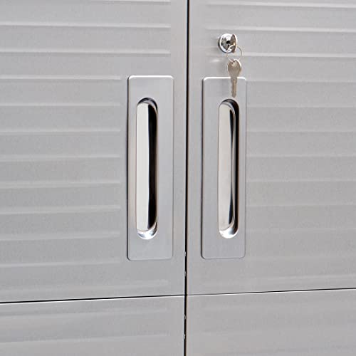 Solid Steel Lockable Metal Storage Cabinet with Adjustable Shelves, 48" W x 24" D x 72" H P15761