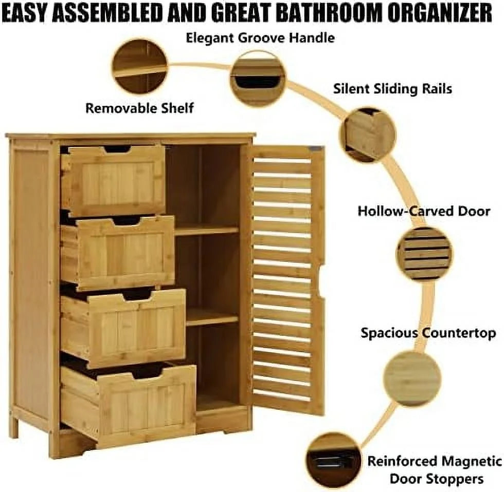 4 Drawer Freestanding Bathroom Cabinet B36459