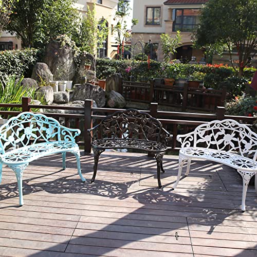 Light Blue Metal Aluminum Garden Bench N4624