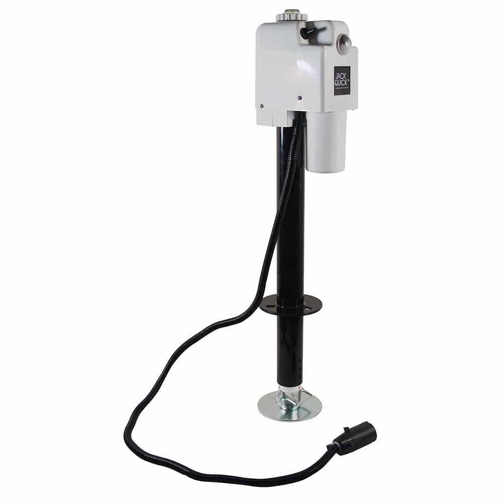 12-Volt Electric Tongue Jack with White Cover and 7-Way Plug, 3650 lb. Q986