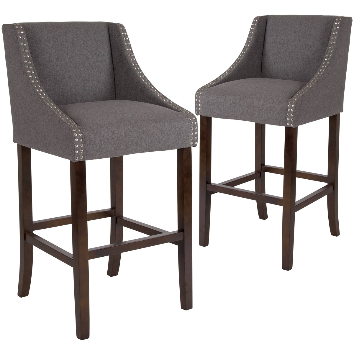 2 Pk Dark Grey Fabric Barstool X14003