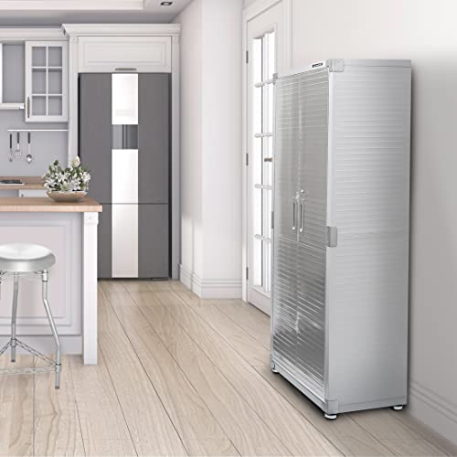 Solid Steel Lockable Metal Storage Cabinet with Adjustable Shelves, 48" W x 24" D x 72" H P15761