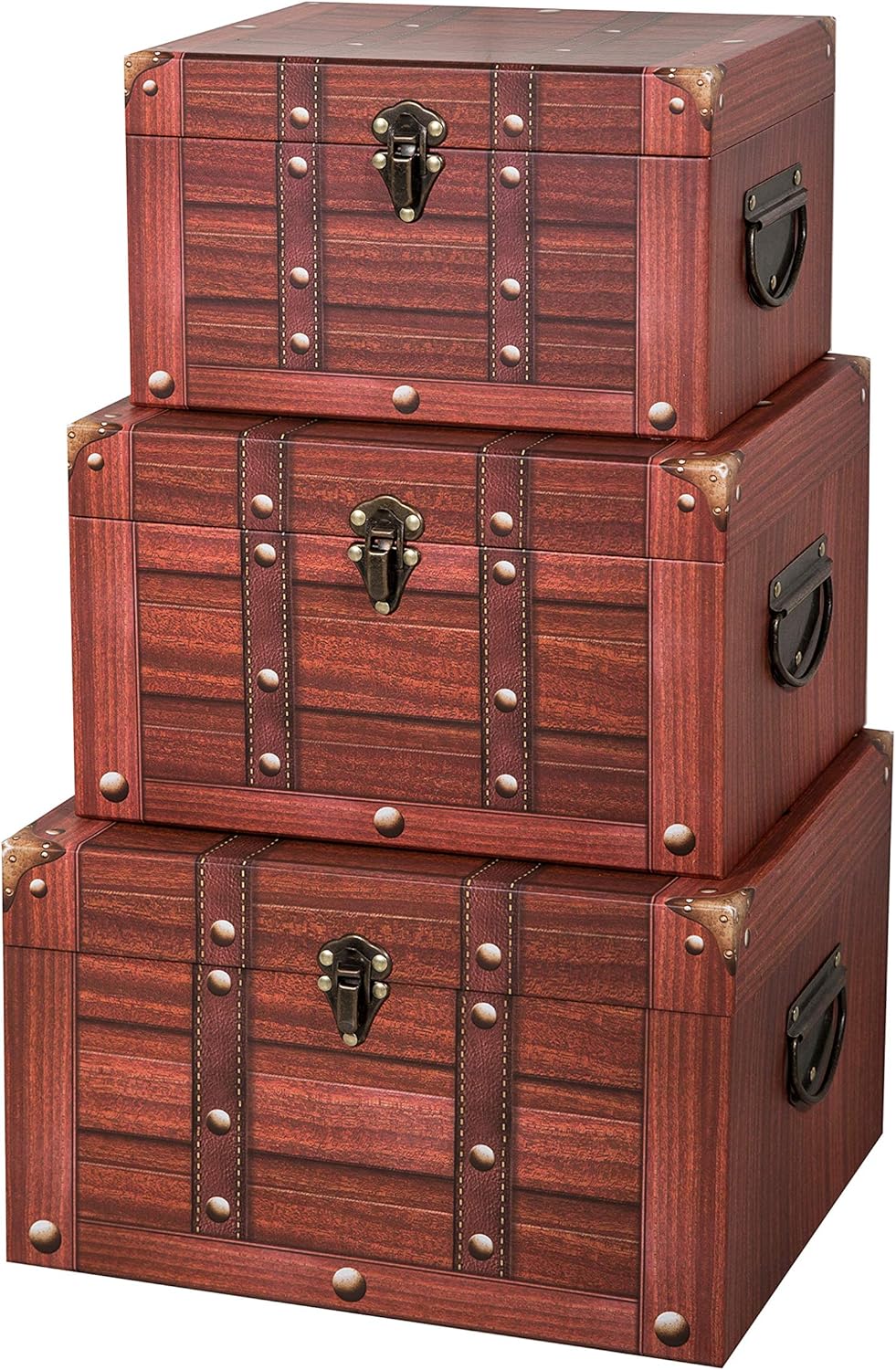 Decorative Cardboard Storage Trunk Set of 3 I5826