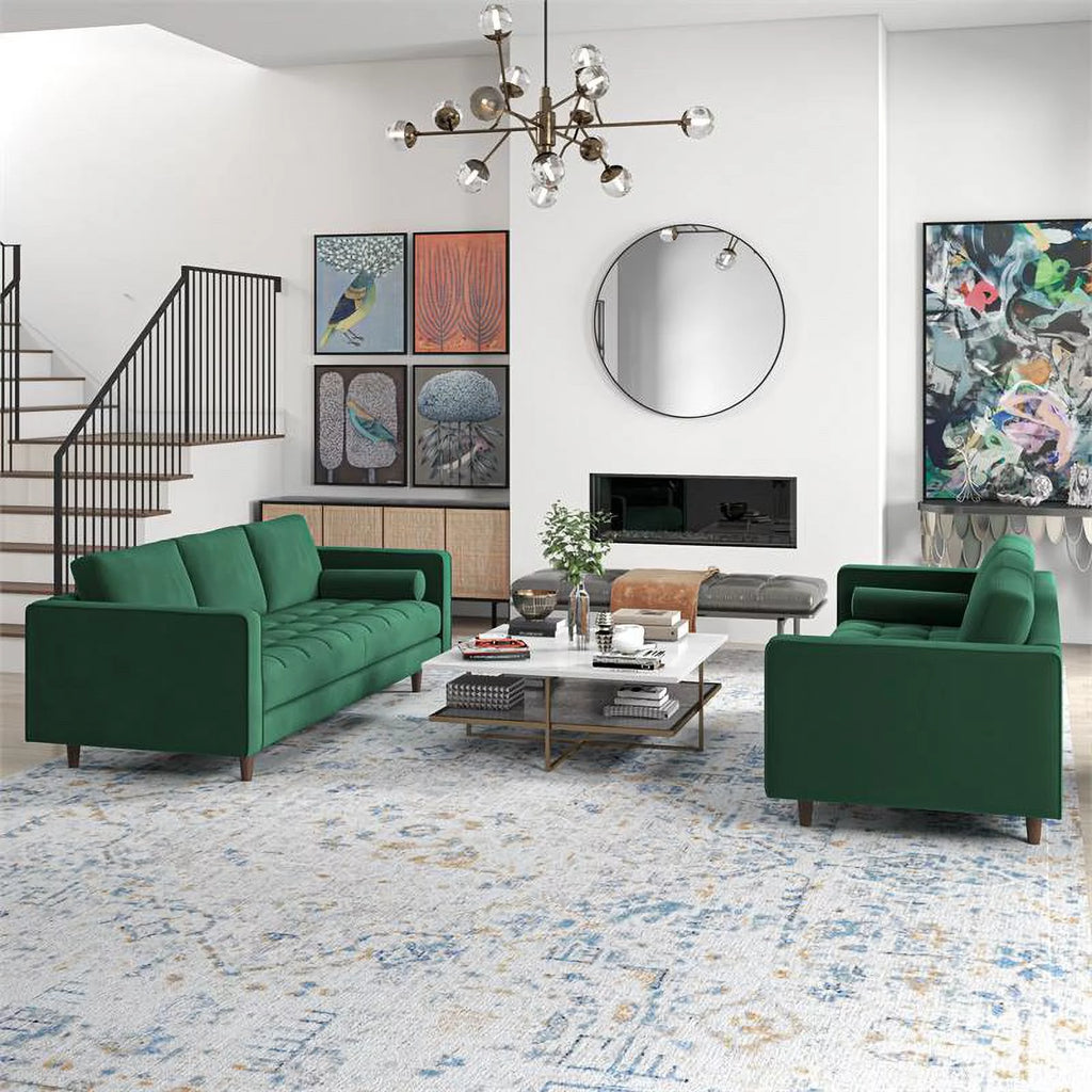 Green Velvet Sofa Set I24636