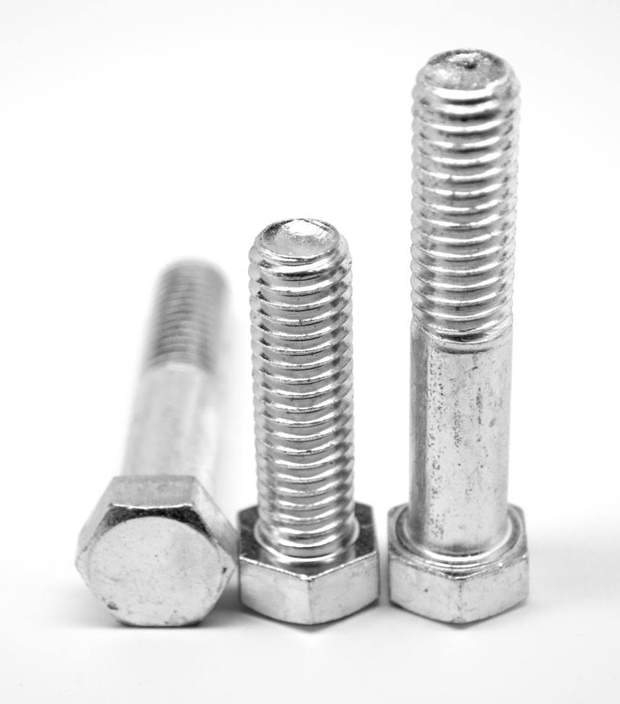 3/8x22-16 x 2 1/2x22 (PT) Coarse Thread Grade 5 Hex Cap Screw (Bolt) - USA Medium Carbon Steel Zinc Plated Pk 400 O6107