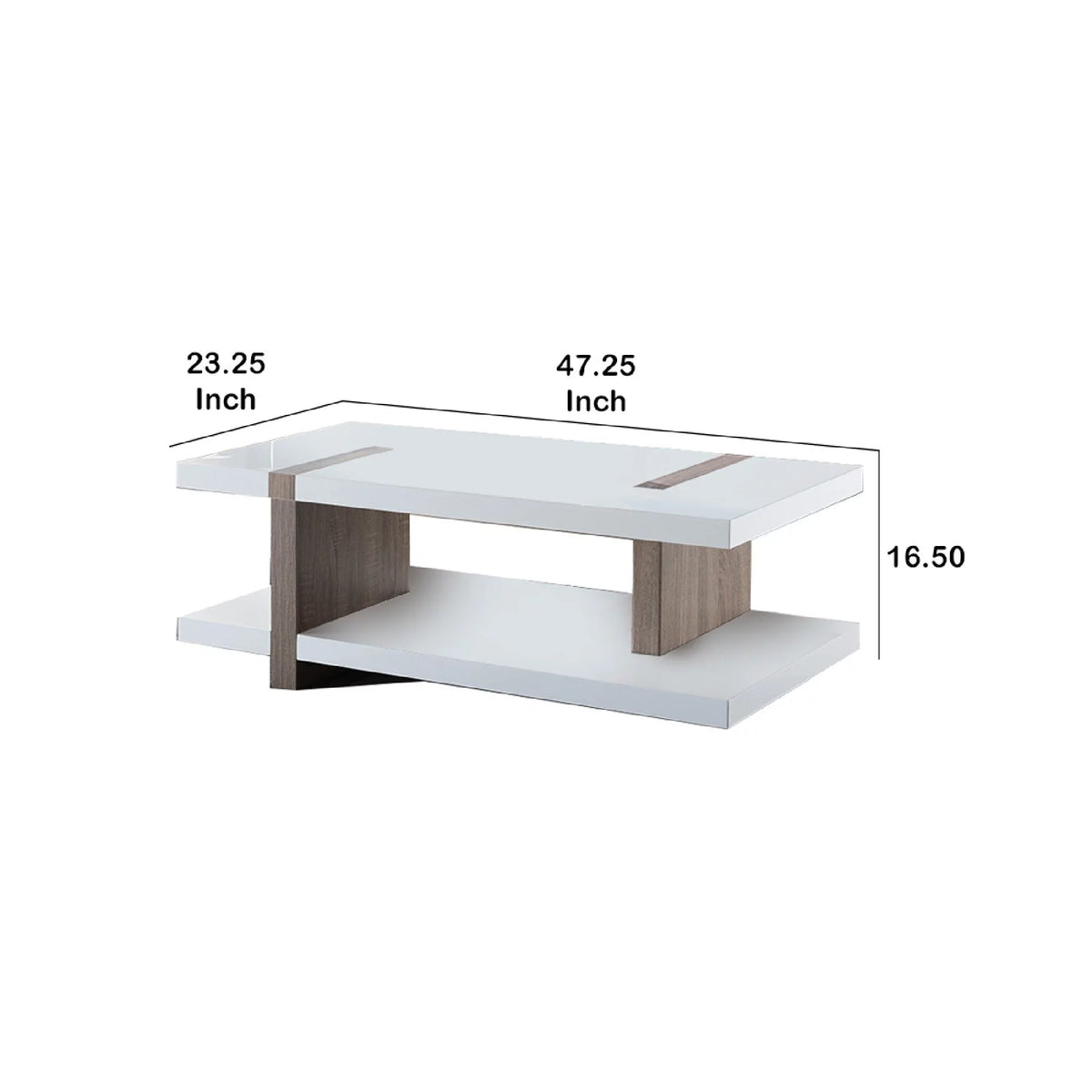 White and Brown Wooden Coffee Table N79660
