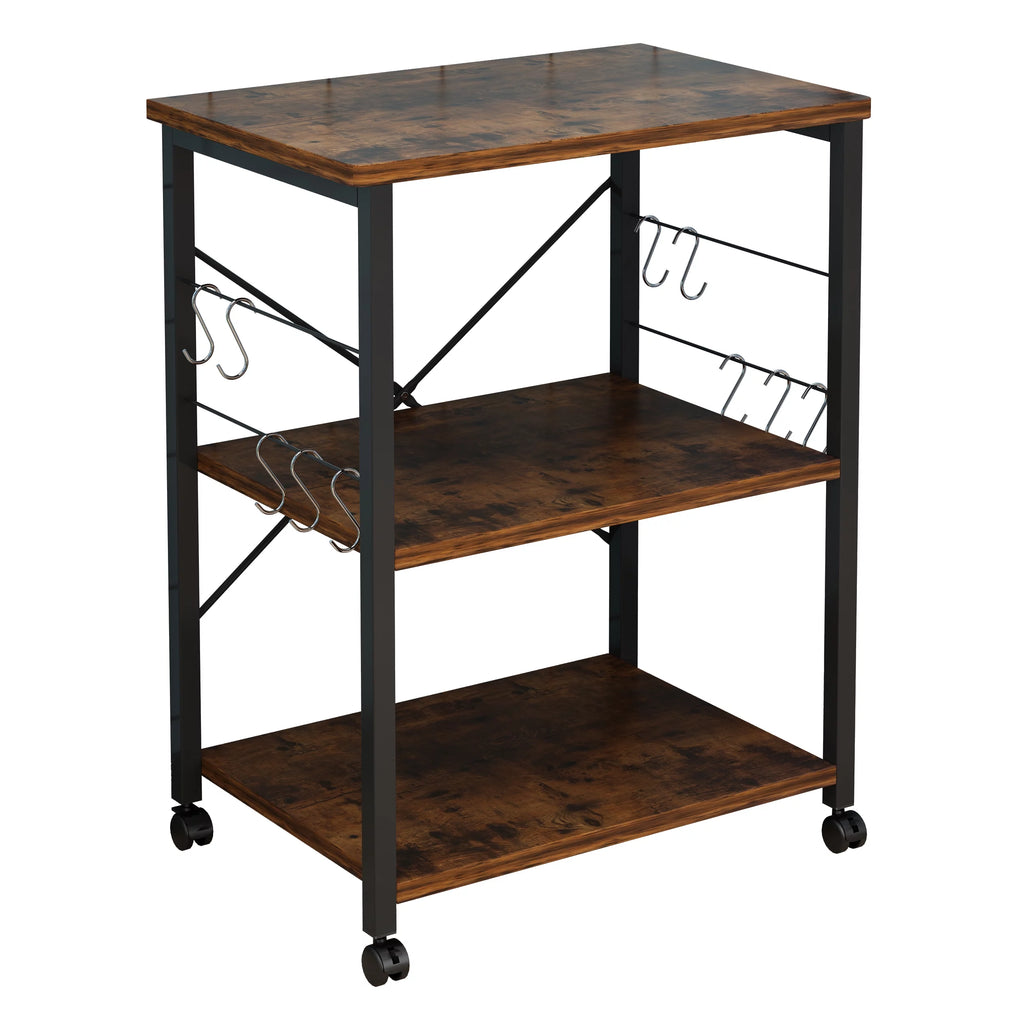 3-Tier Rolling Kitchen Cart with Metal Frame H23912