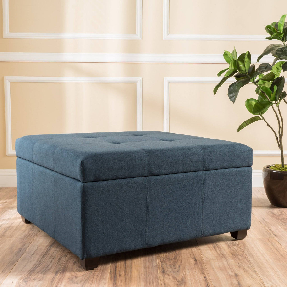 Dark Gray Fabric Storage Ottoman K274059