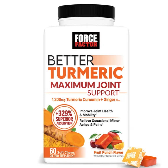 Turmeric Curcumin Soft Chews 1075mg with Ginger, Fruit Punch, 60 Ct J99919