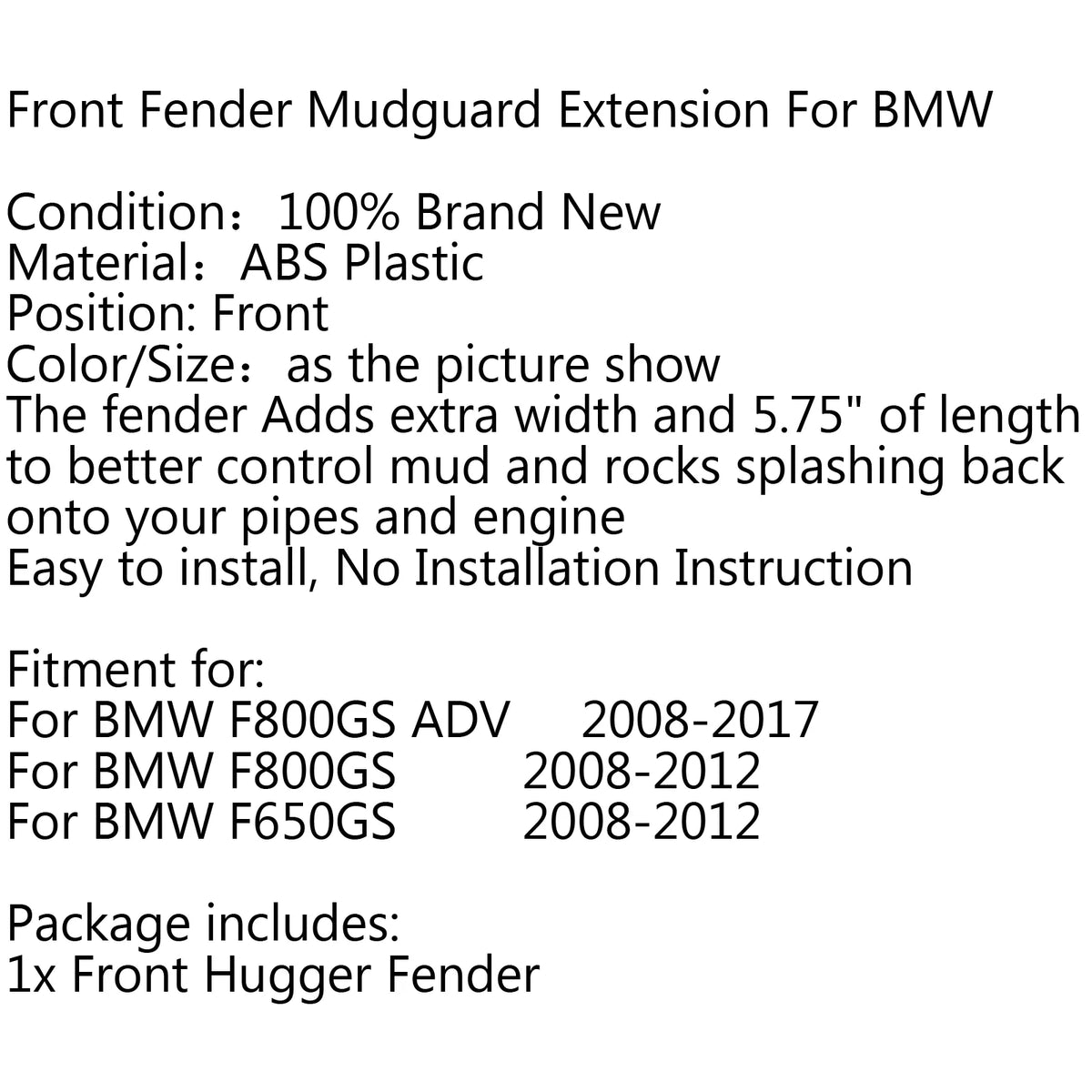 Motorcycle Front Fender Extender U990