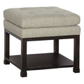 Espresso Wide Tufted Square Ottoman with Storage F483