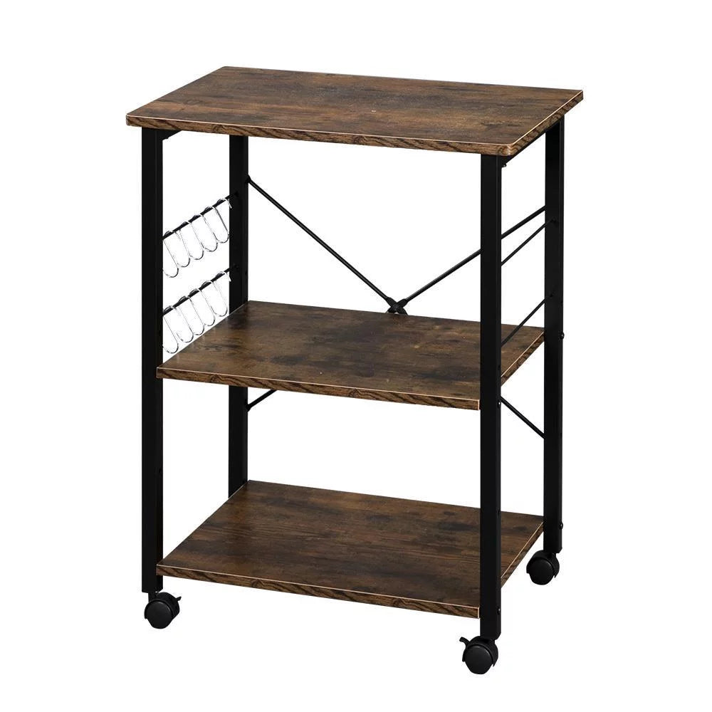3-Tier Rolling Kitchen Cart with Metal Frame H23912
