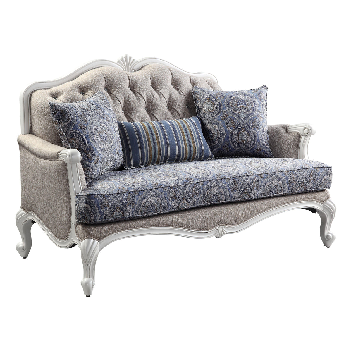 Beige Fabric 4pcs Living Room Set V484547