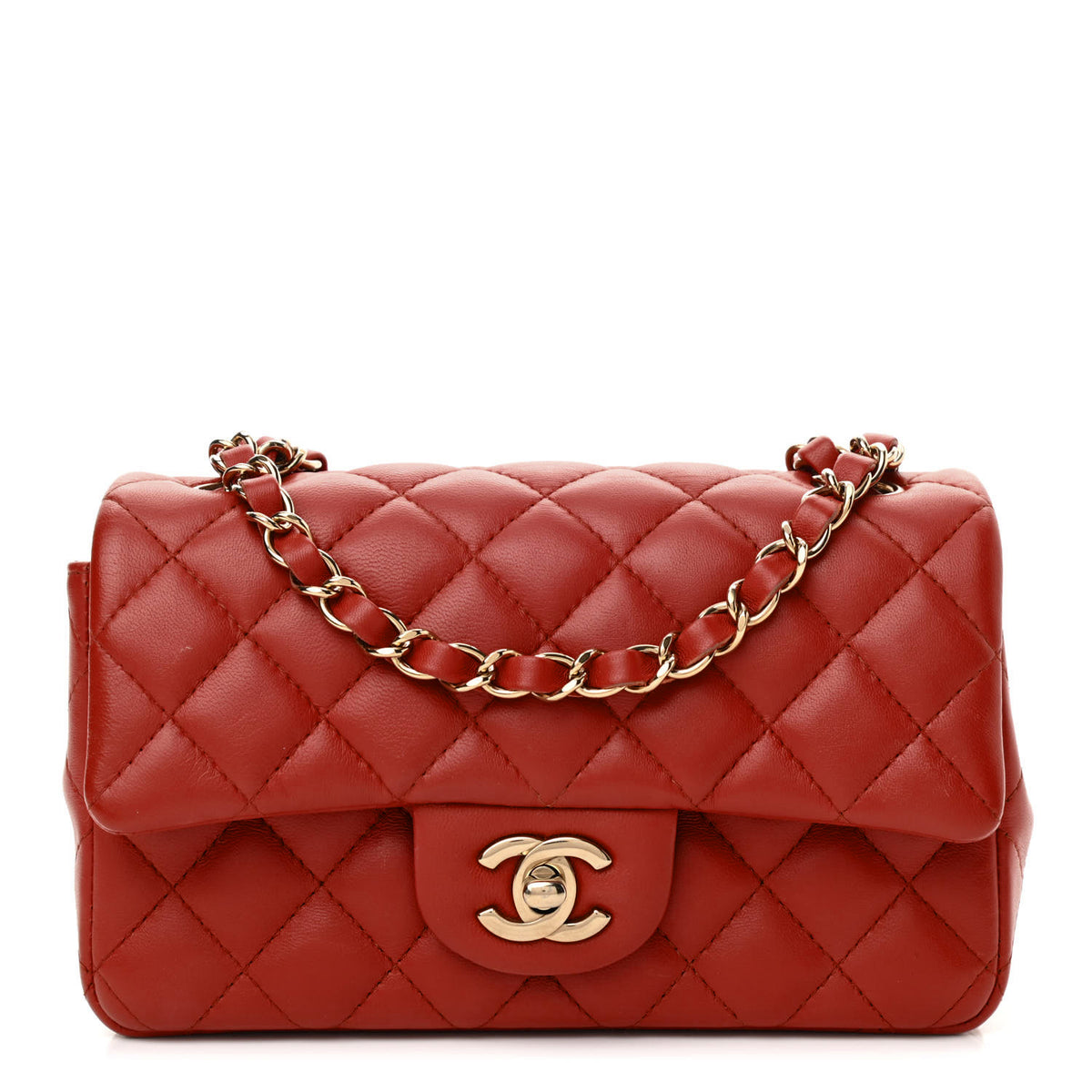 Lambskin Quilted Mini Rectangular Flap P586
