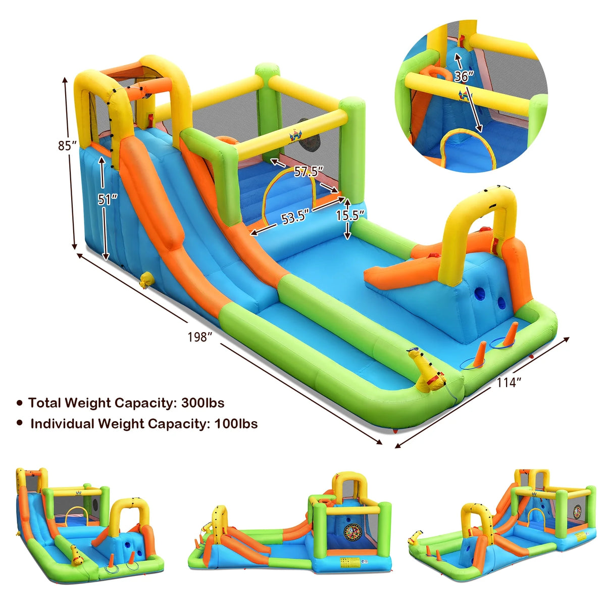 Inflatable Water Slide Park Bounce House Climbing Wall K901376