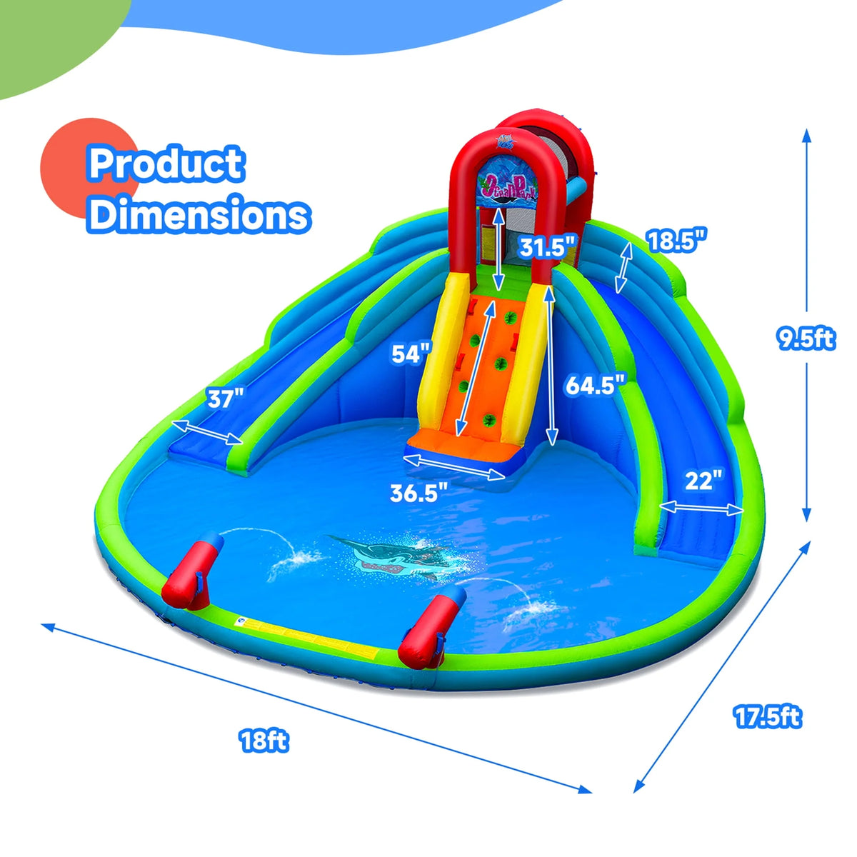 Inflatable Wet & Dry Bounce House with Blower X57775