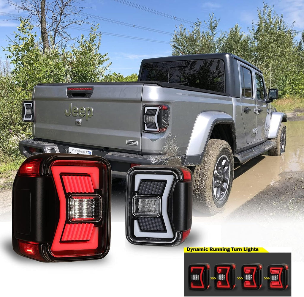 LED Tail Lights Replacement for 2019-2022 Jeep Gladiator Pickup, 1 Pair E85658