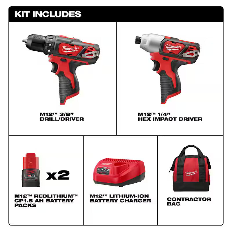 12-Volt Cordless Wet/Dry Vacuum with Drill and Impact Driver Kit R9077