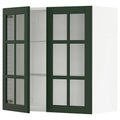 White Wall Cabinet with 2 Glass Doors O628