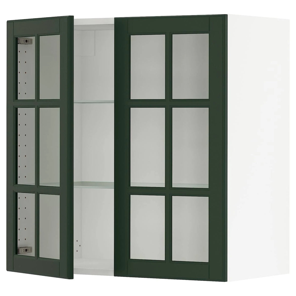White Wall Cabinet with 2 Glass Doors O628