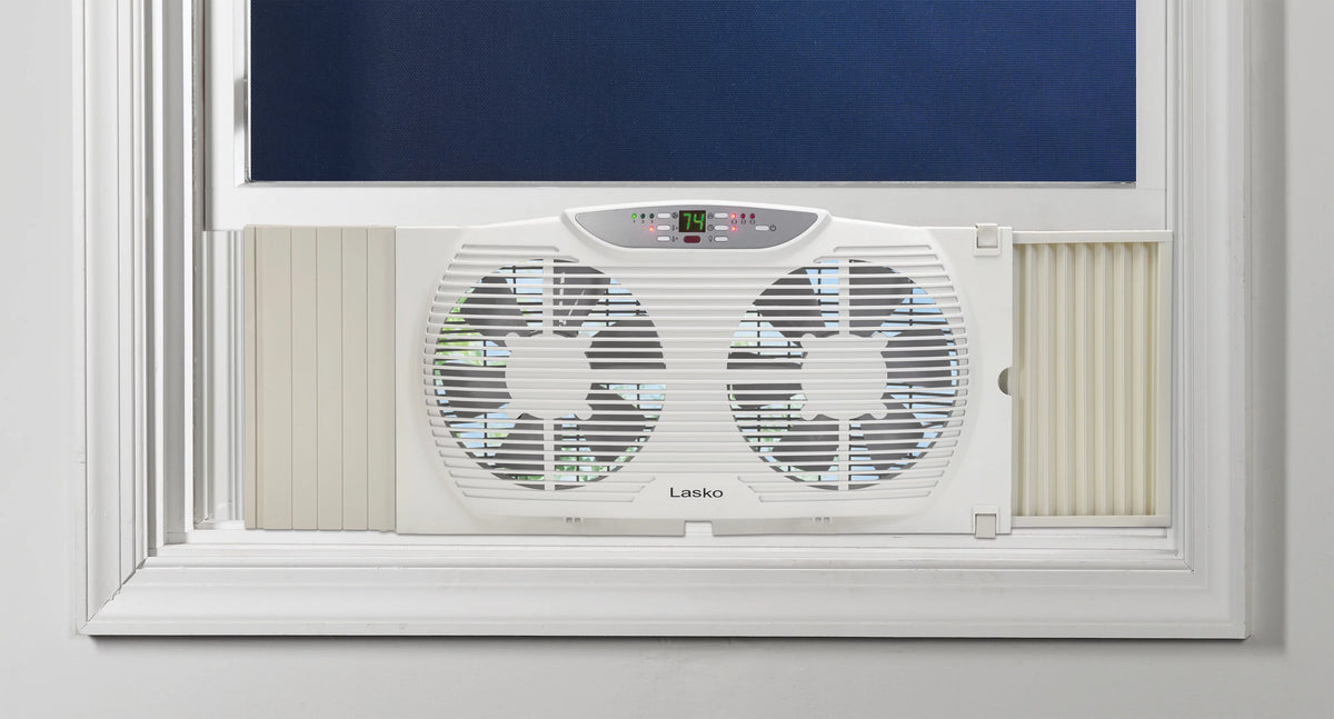 3-Speed Reversible Twin Window Fan with Remote Y824227