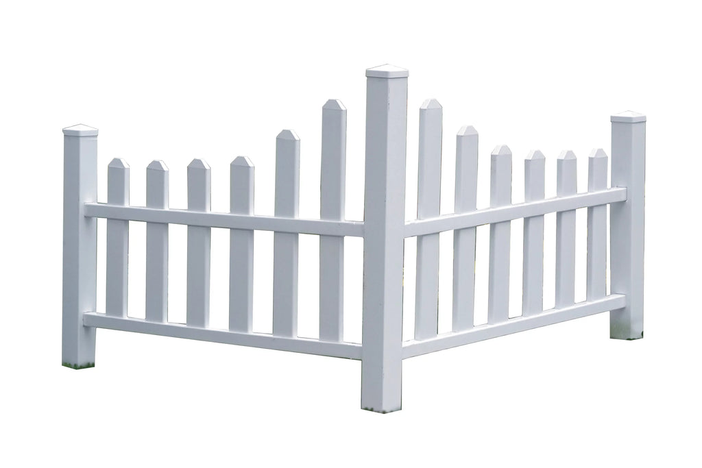 White Vinyl Corner Picket Fence Accent O254724