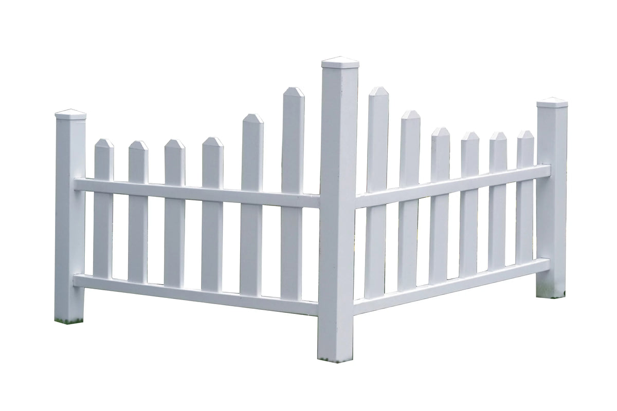 White Vinyl Corner Picket Fence Accent O254724