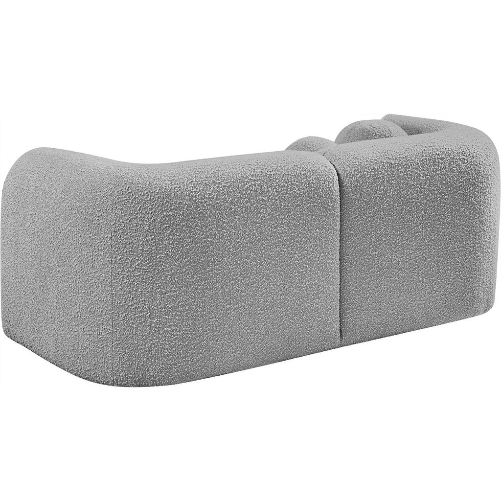 Grey Boucle Fabric Loveseat R54794