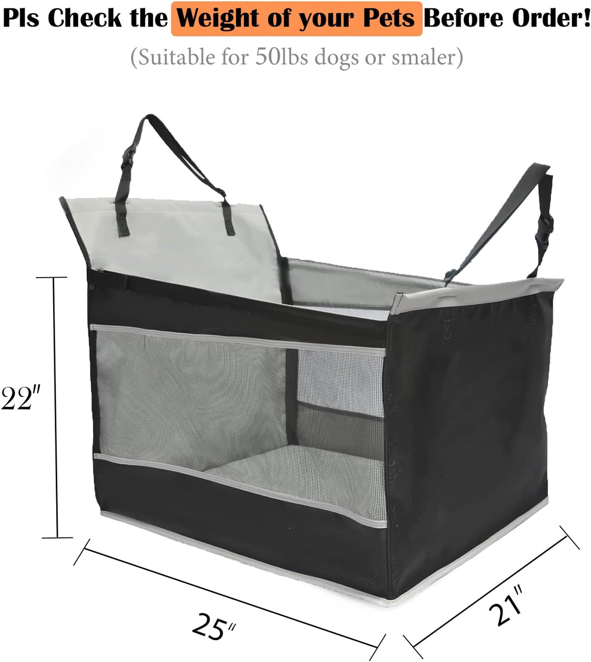 Dog Car Seat Extender for Large Dogs, Waterproof Materials P36441