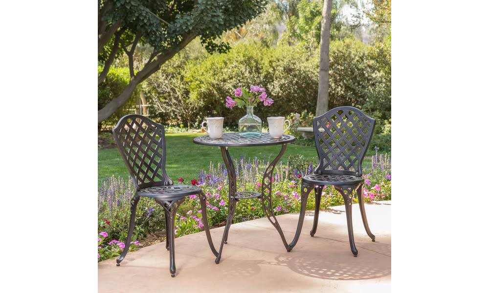 Black Bronze Metal Outdoor Bistro Set A476083