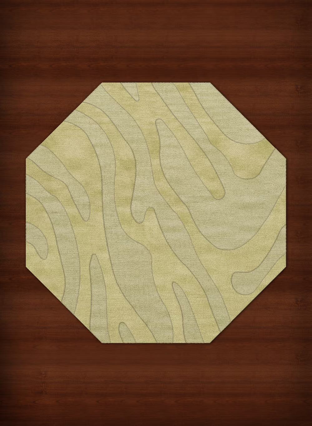 Mint Swirls Lines 8' x 8' Octagon Area Rug N4934