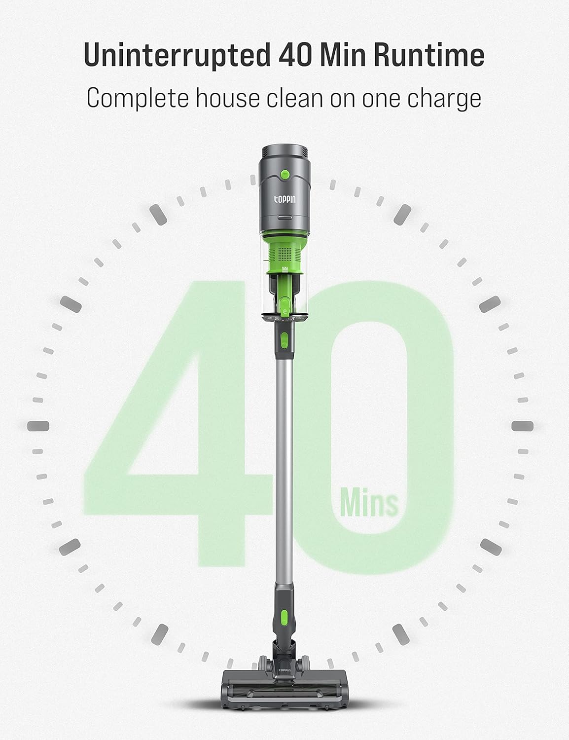 Cordless Stick Vacuum Cleaner with Detachable Battery H873