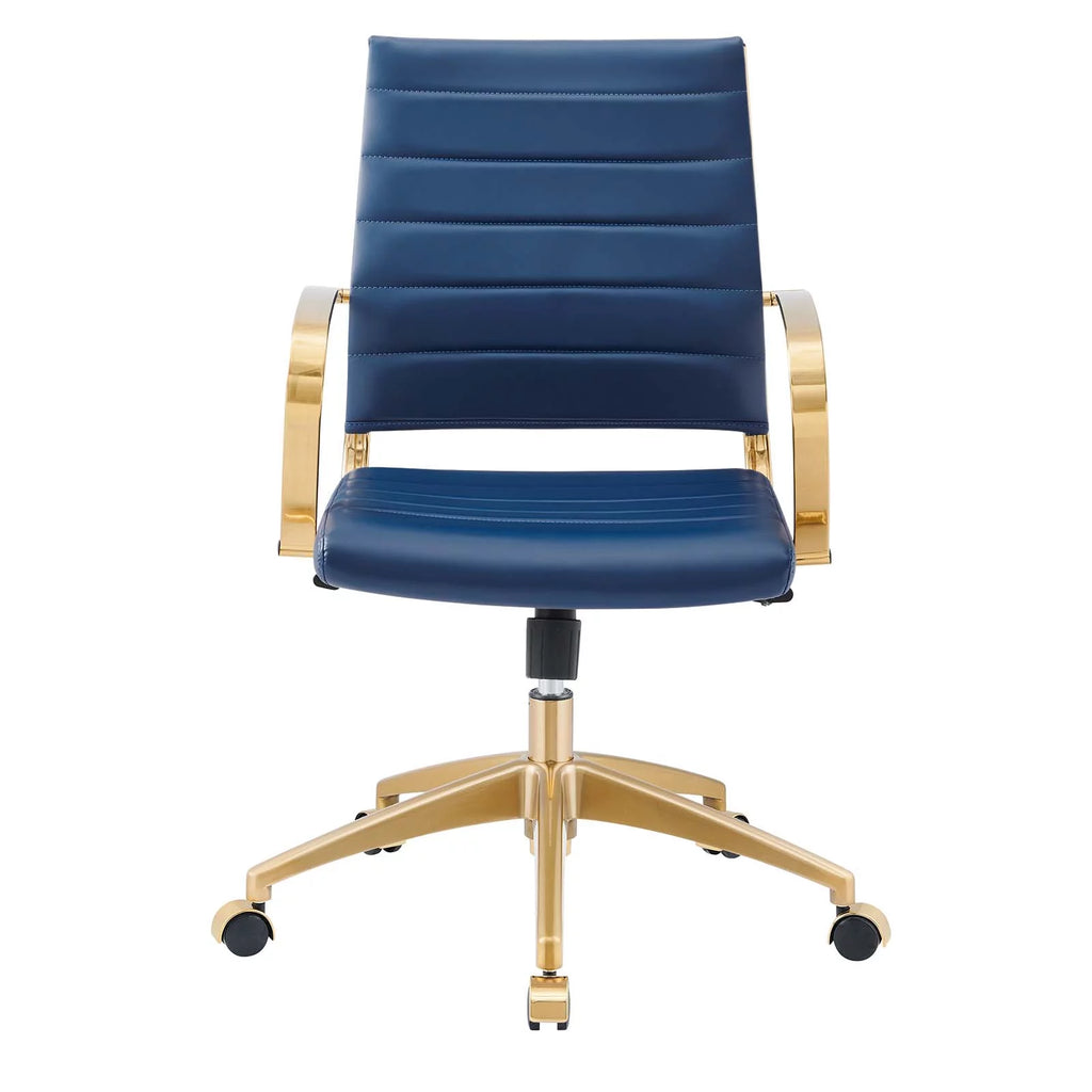 Navy Gold Faux Vinyl Leather Office Chair Z9590