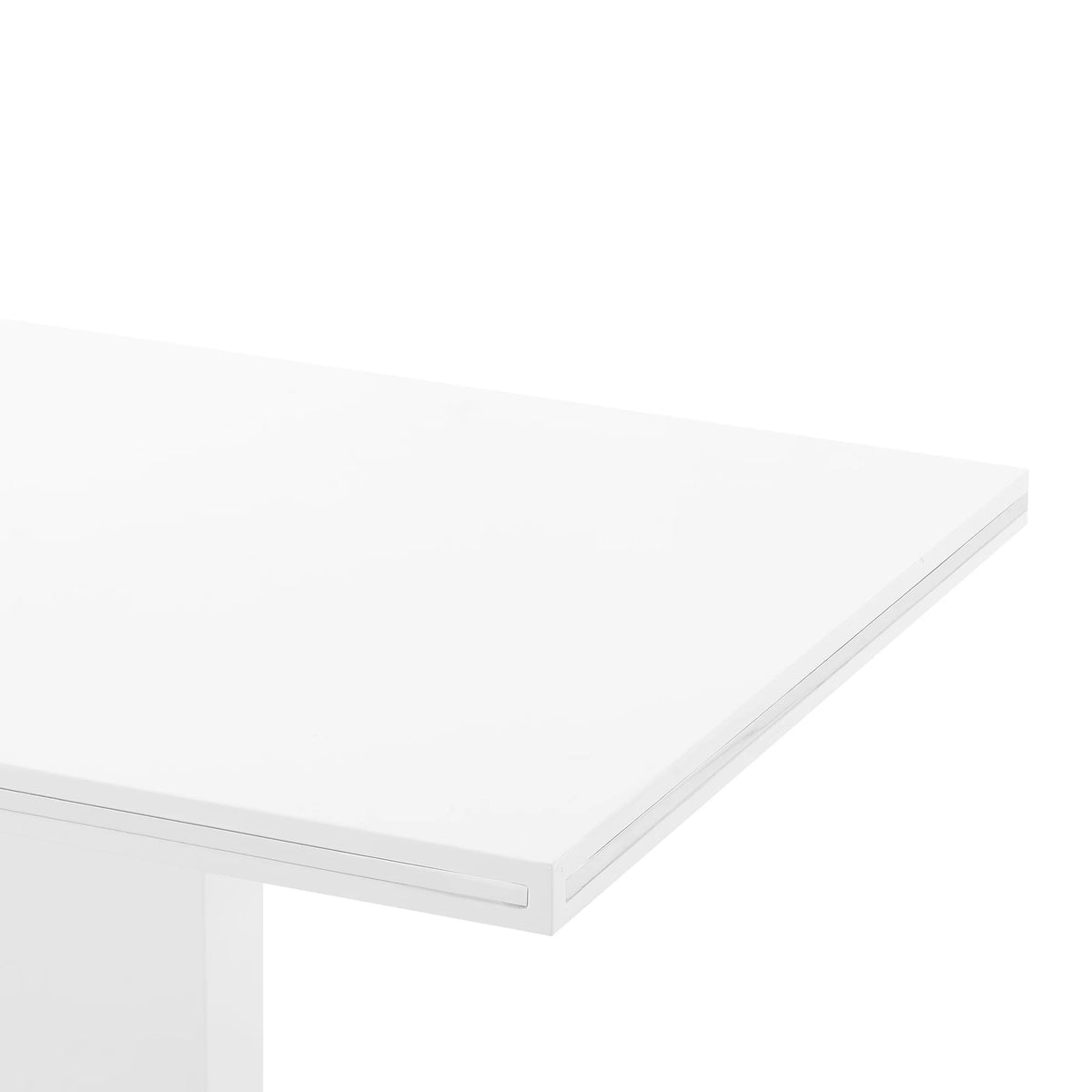 3-Piece White Faux Leather & Metal Dining Set Z105023