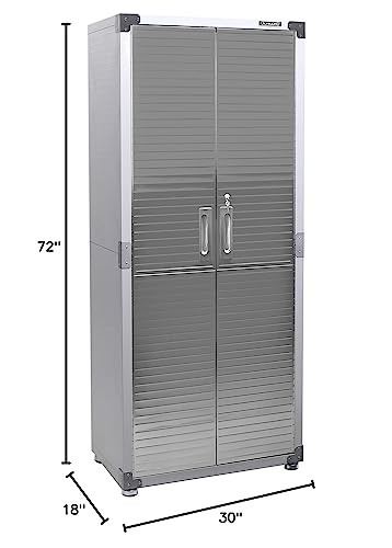 Solid Steel Lockable Metal Storage Cabinet with Adjustable Shelves, 48" W x 24" D x 72" H P15761