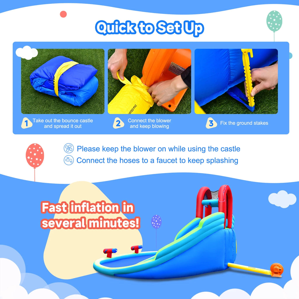 Inflatable Wet & Dry Bounce House with Blower X57775